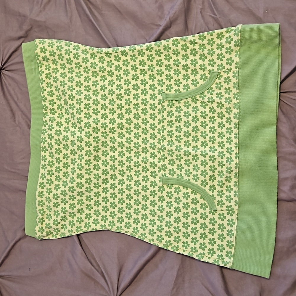Green flower tube top with pocket pouch. Worn once. Size large. Smoke free home.